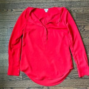 J.Crew red half button blouse size XXS
